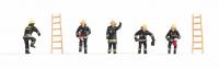 36021 Noch Firemen (5) Black Uniform and Ladders (2) Figure Set